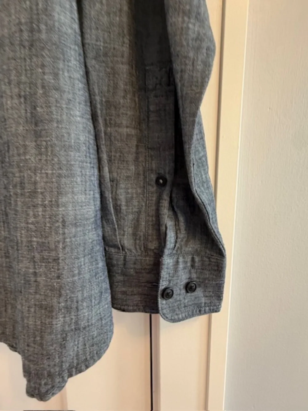 Banana Republic Men Large Standard Fit Cotton Charcoal Gray Shirt EUC